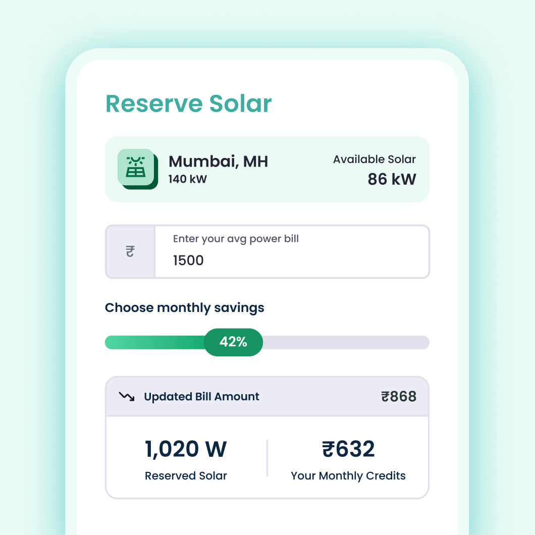 reserve solar for apartments, reserve 1 kW of digital solar, save up on monthly power bill